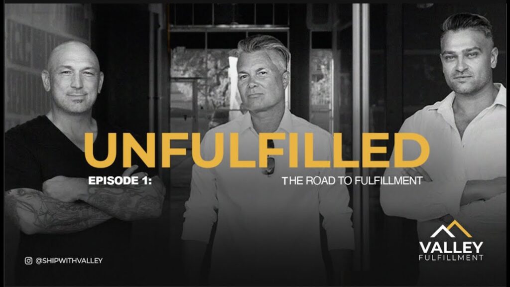 Valley Fulfillment founders Paul, Akhil, and Dan standing confidently outside their Scottsdale fulfillment center, representing the launch of their Unfulfilled docuseries about transparency and growth in 3PL.