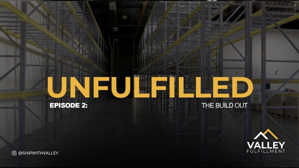 Empty warehouse racks inside Valley Fulfillment’s Scottsdale facility during construction, symbolizing the scale and expansion featured in Unfulfilled Episode 2: The Build Out.